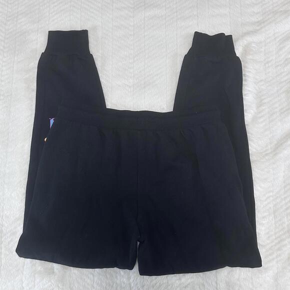 MTV Logo Women’s Black Cotton Fleece Sweatpants Joggers w/ Draw String Size M - Picture 3 of 12